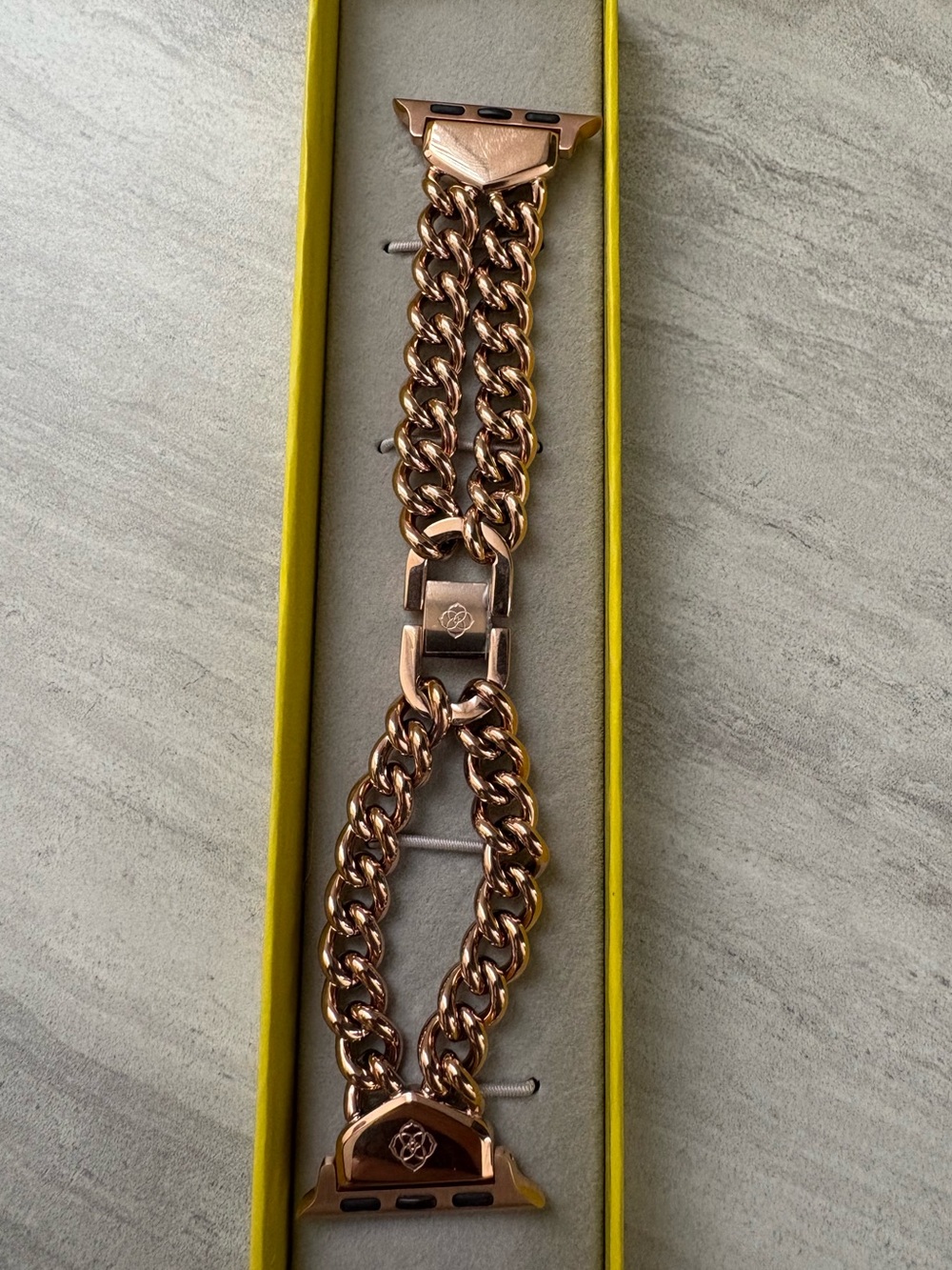 Kendra Scott Double Chain Apple Watch Band in Rose Gold Tone Stainless Steel - Picture 2 of 8